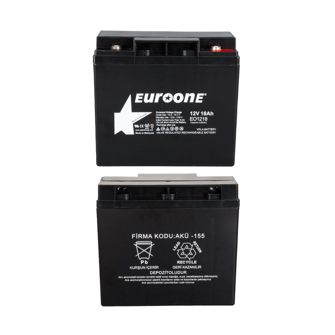  EUROONE EO1218 12 VOLT - 18 AMPER AKÜ (181 X 76 X 167 MM)