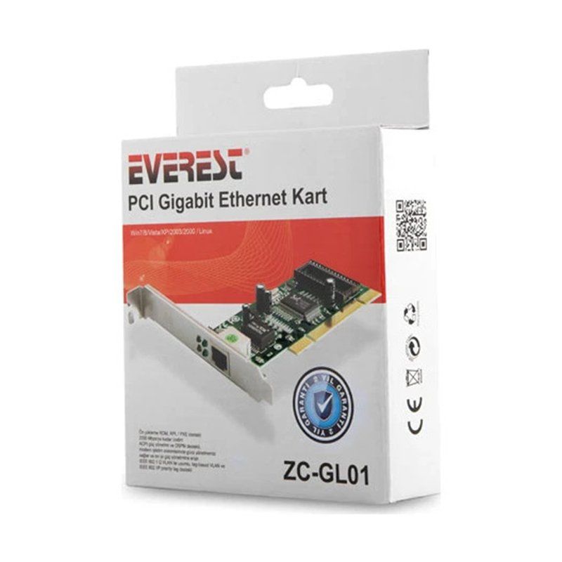  EVEREST ZC-GL01 10/100/1000 MBPS PCI GIGABIT ETHERNET KARTI