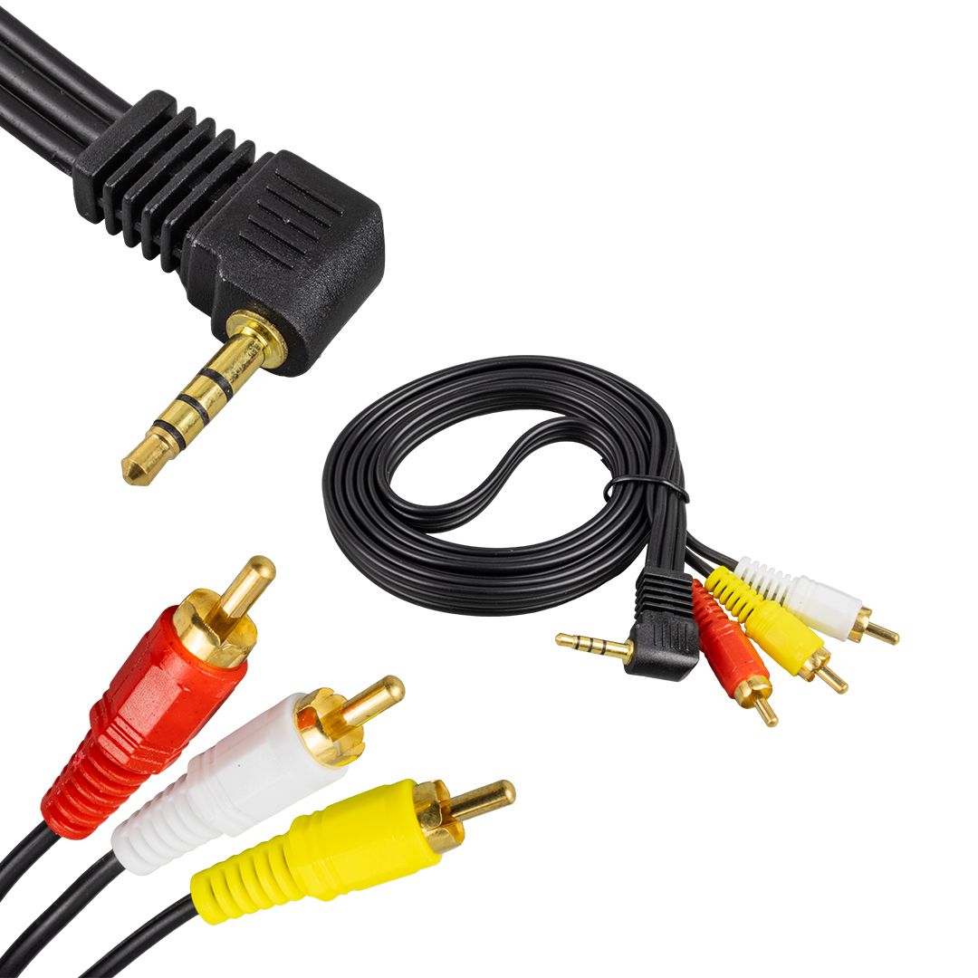 UYDU ALICISI AV KABLO 3.5 MM ST E / 3 RCA KABLO 1.2 METRE UZUN JACK ELEKTROMER