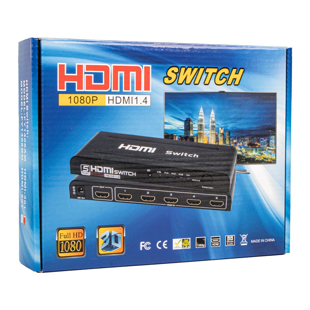  FULLY G-538H 3 GİRİŞ 1 ÇIKIŞ HDMI SWITCHER TOPLAYICI METAL KASA ADAPTÖRLÜ