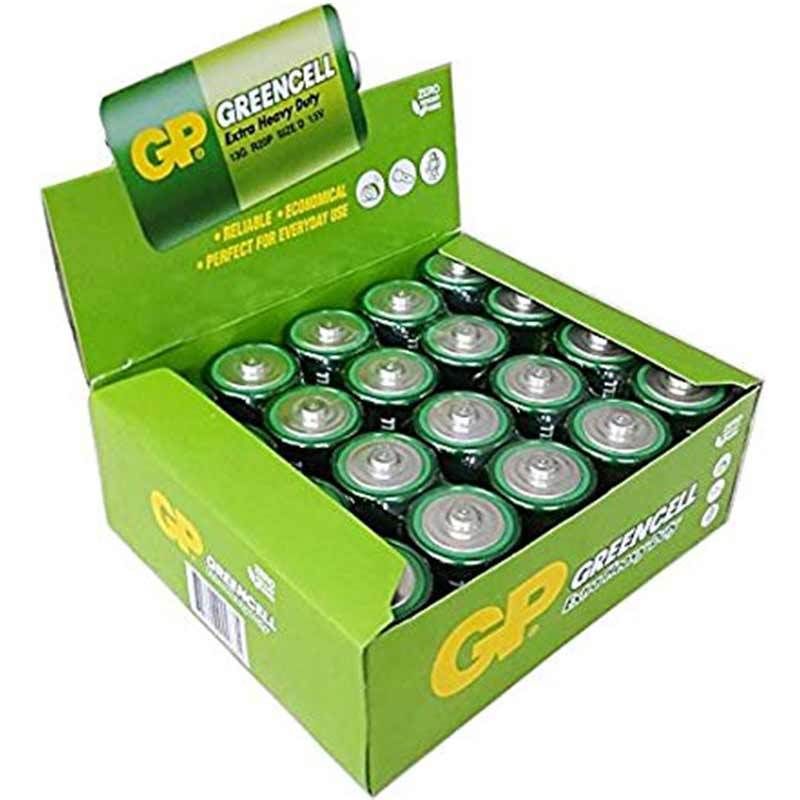  GP 13G 2S2 GREENCELL/SUPERCELL  R20 BÜYÜK D BOY PİL (20 Lİ PAKET)