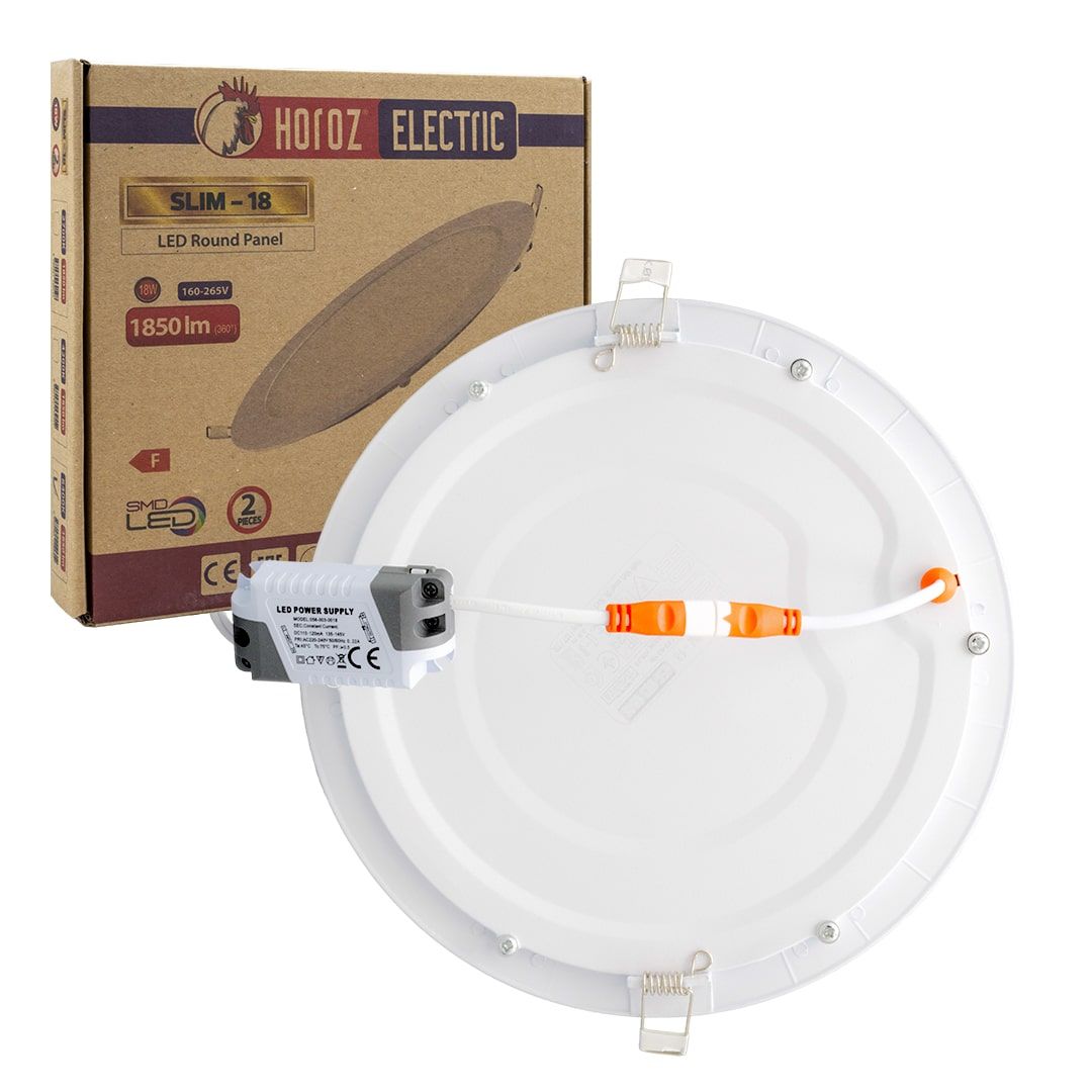  HOROZ SLIM-18 6400K 18W BEYAZ SMD SIVA ALTI PANEL LED 2Lİ PAKET (056-003-018) 2 ADET FİYATI