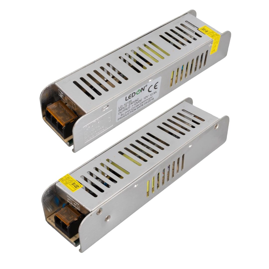  LEDON LD-12155 DC 12V-12.5A SLİM METAL KASA ADAPTÖR