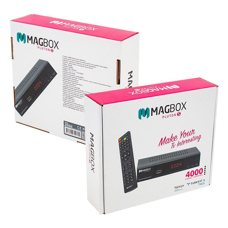  MAGBOX PLUTON S YENİ MODEL KASALI FULL HD UYDU ALICISI TKGSLİ (SCART+HD) HDMI KABLO DAHİL