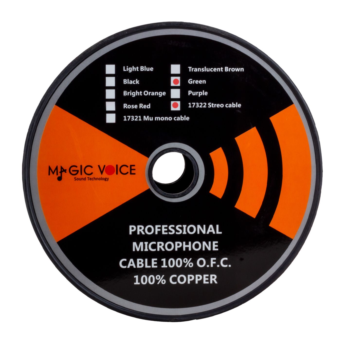  MAGICVOICE MİKROFON KABLOSU STEREO 1. KALİTE 100M YEŞİL