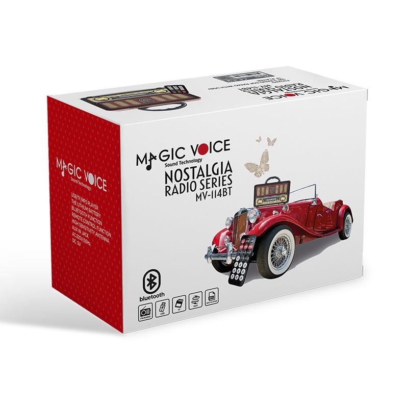  MAGICVOICE MV-114BT USB/SD/FM/BLUETOOTH DESTEKLİ NOSTALJİK RADYO