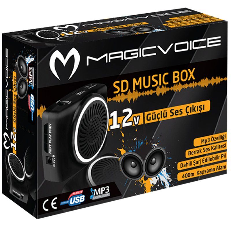  MAGICVOICE MV-17450 USB+SD KART GİRİŞLİ ŞARJLI MİNİ SEYYAR REHBER ANFİSİ