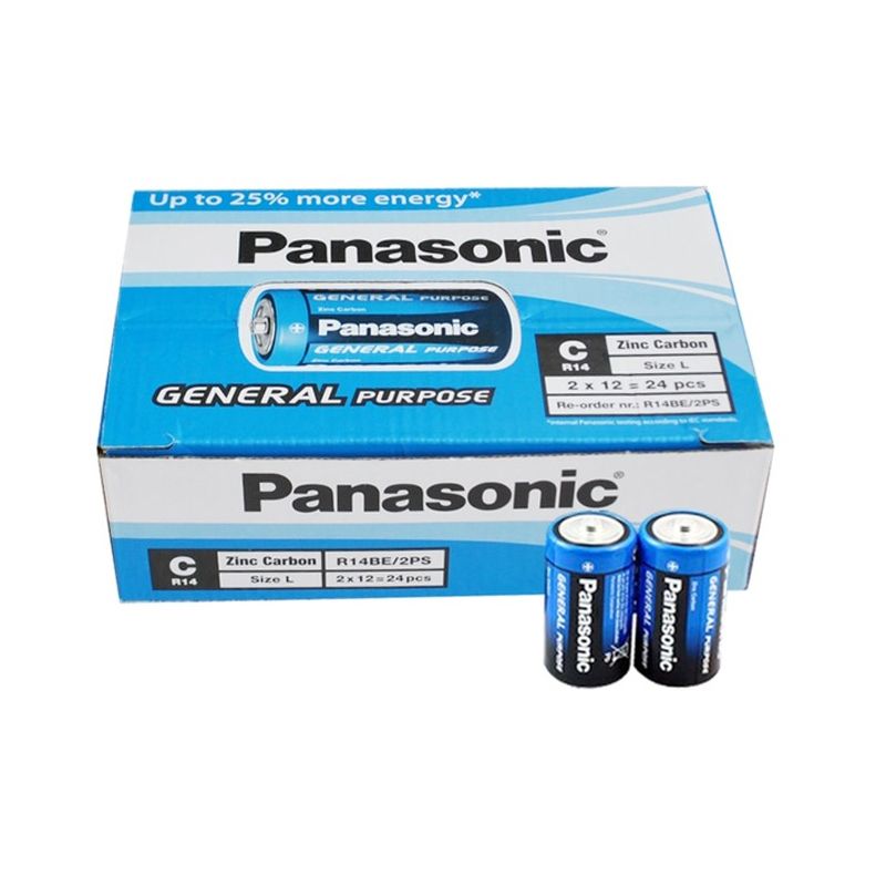  PANASONIC R14BE/2PS MANGANEZ  ORTA C BOY 24 LÜ PİL PAKET FİYATI