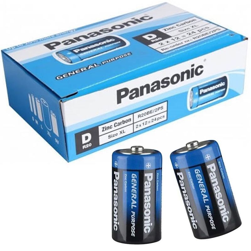  PANASONIC R20BE/2PS MANGANEZ BÜYÜK D BOY 24 LÜ PİL PAKET FİYATI