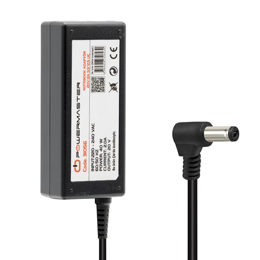  POWERMASTER 20 VOLT - 2 AMPER 5.5*2.5 UÇLU LENOVO IBM NOTEBOOK ADAPTÖR