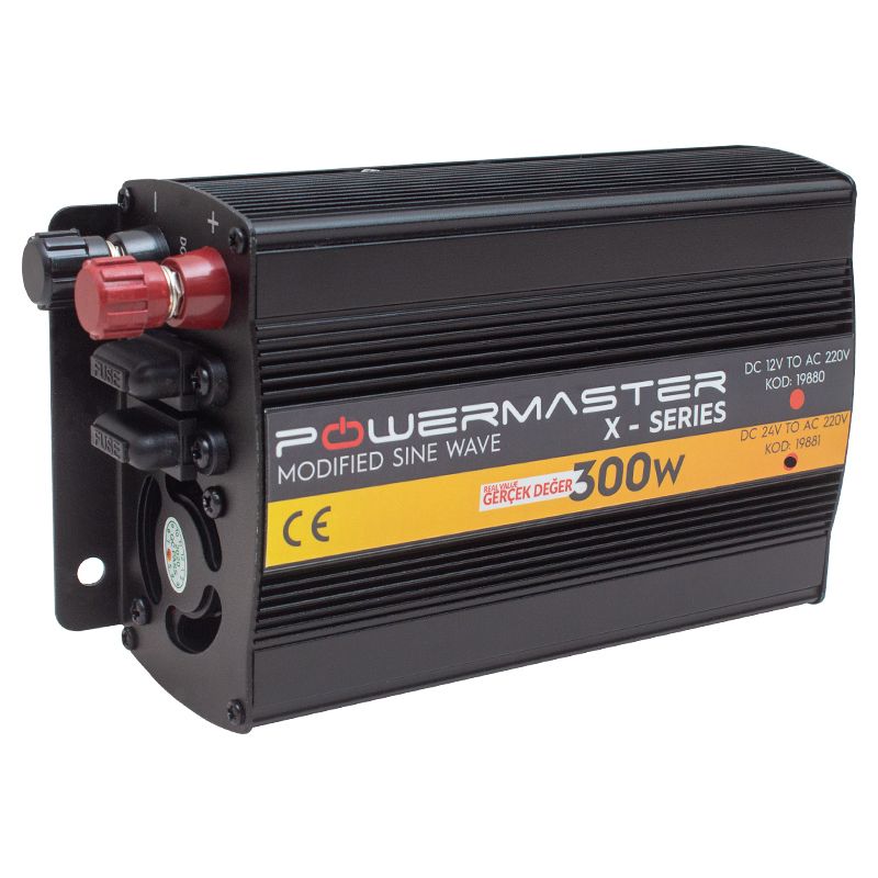 POWERMASTER PWR300-24 TEK DIGITAL EKRAN 24 VOLT 300 WATT MODIFIED SINUS WAVE İNVERTER