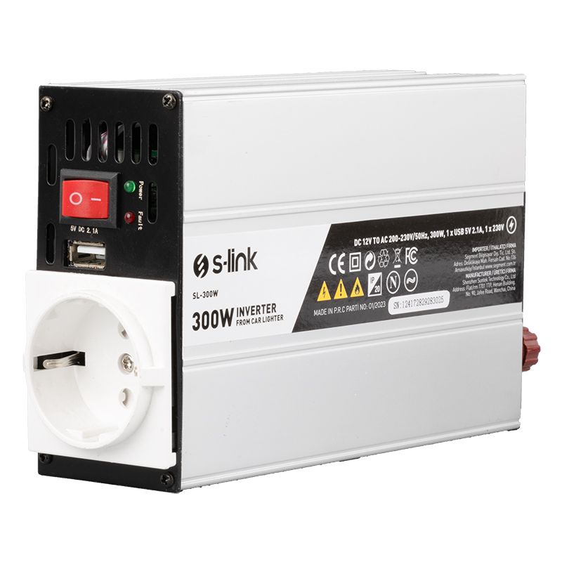  S-LINK SL-300W 300W DC12V-AC230V ÇAKMAKTAN POWER INVERTER