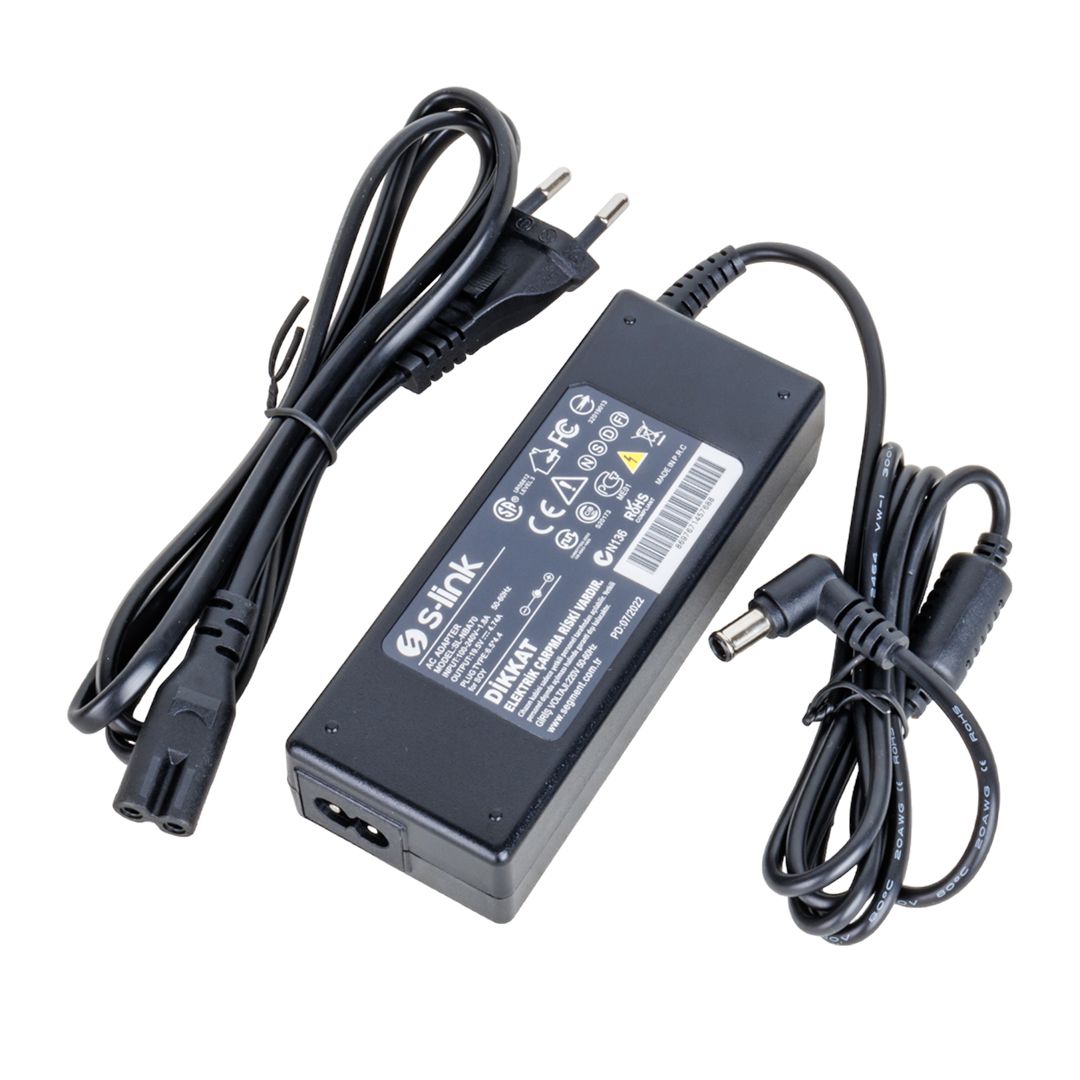  S-LINK SL-NBA70 90W 19.5 VOLT 4.74 AMPER 6.5X4.4 UÇLU SONY NOTEBOOK ADAPTÖR (SAMSUNG LED TV)