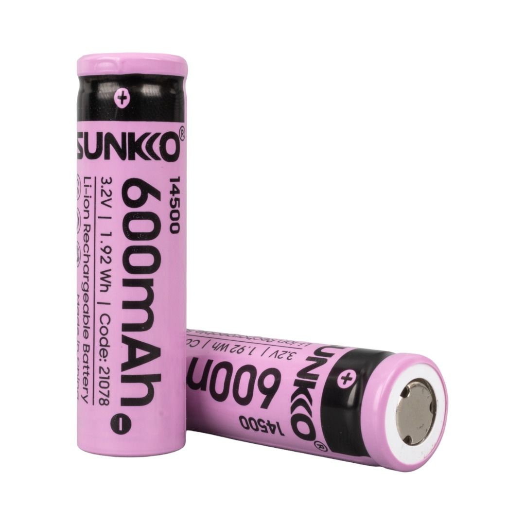 SUNKKO IFR 3.2 VOLT 600 MAH 14500 ŞARJ EDİLEBİLİR PİL (2Lİ PAKET)