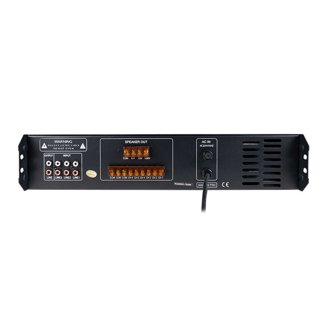  WESTA WM-2700U 700 WATT USB/BT/SD 4-16-70-100V 6 BÖLGELİ HAT TRAFOLU MİKSER ANFİ