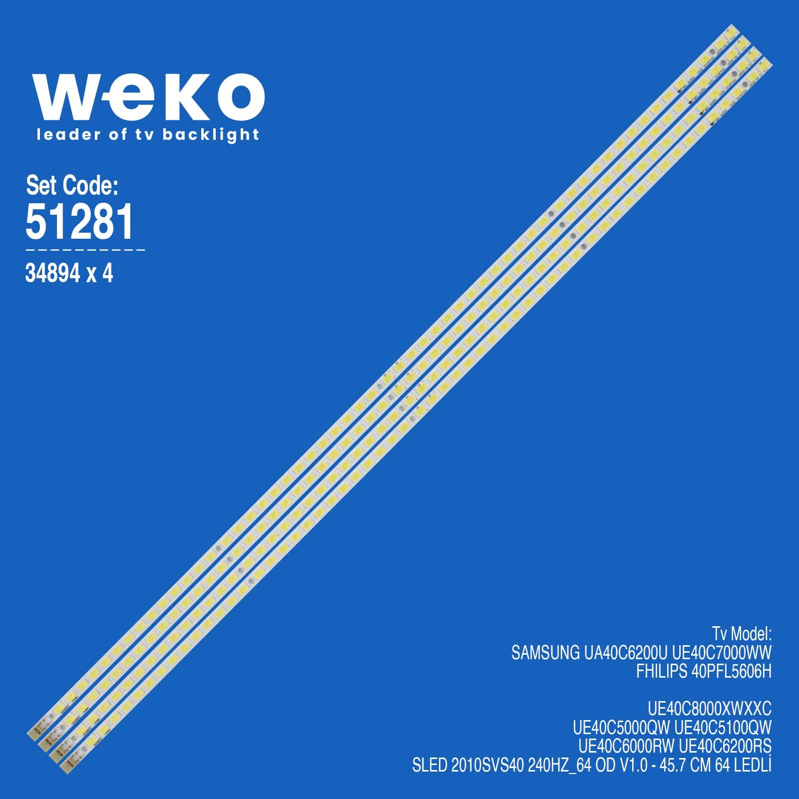 WKSET-6281 34894X4 SLED 2010SVS40 240HZ_64 OD V1.0  4 ADET LED BAR (64LED)