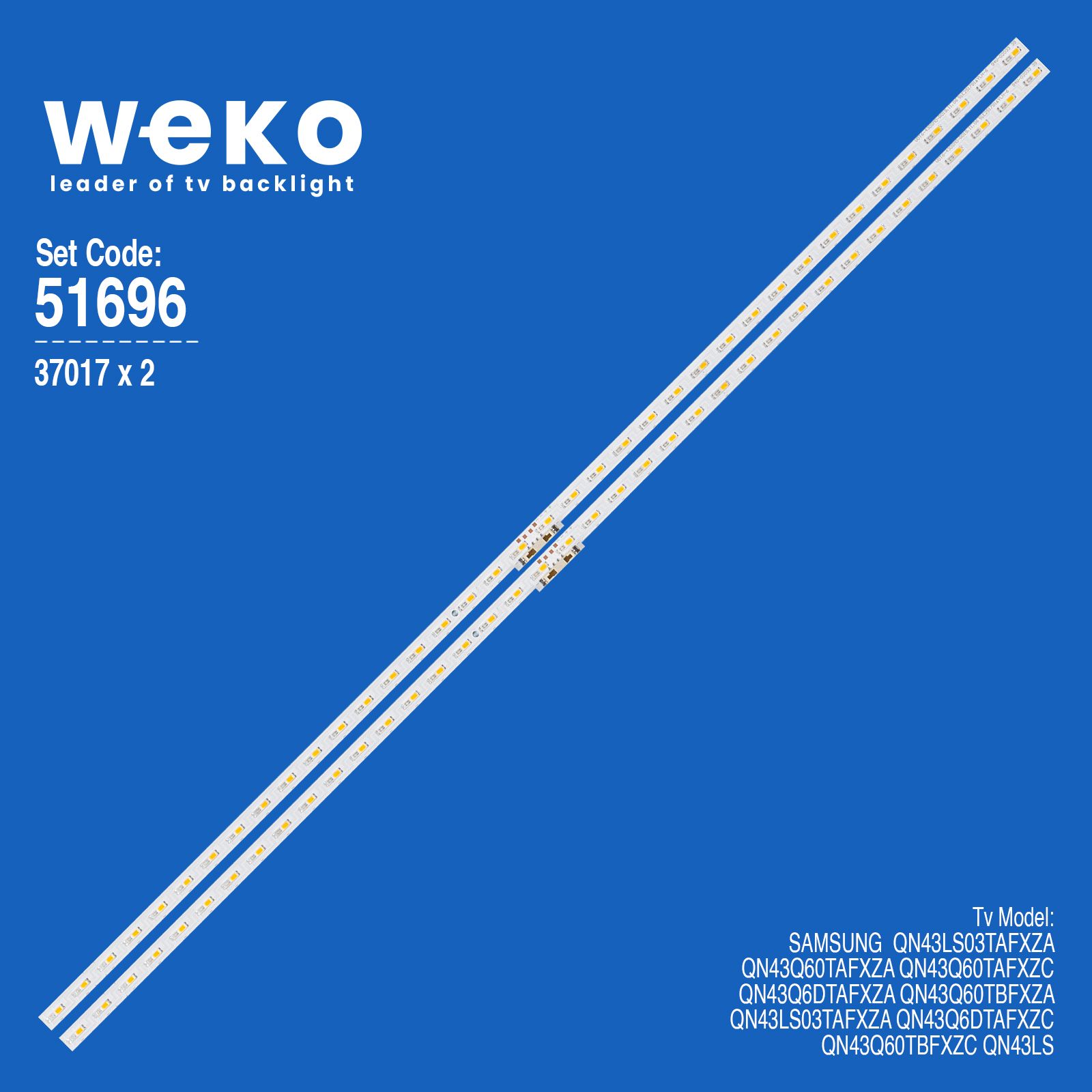 WKSET-6696 37017X2 V0T6-430SM0-R0 2 ADET LED BAR TWO COLOR (İKİ RENK) (38LED)