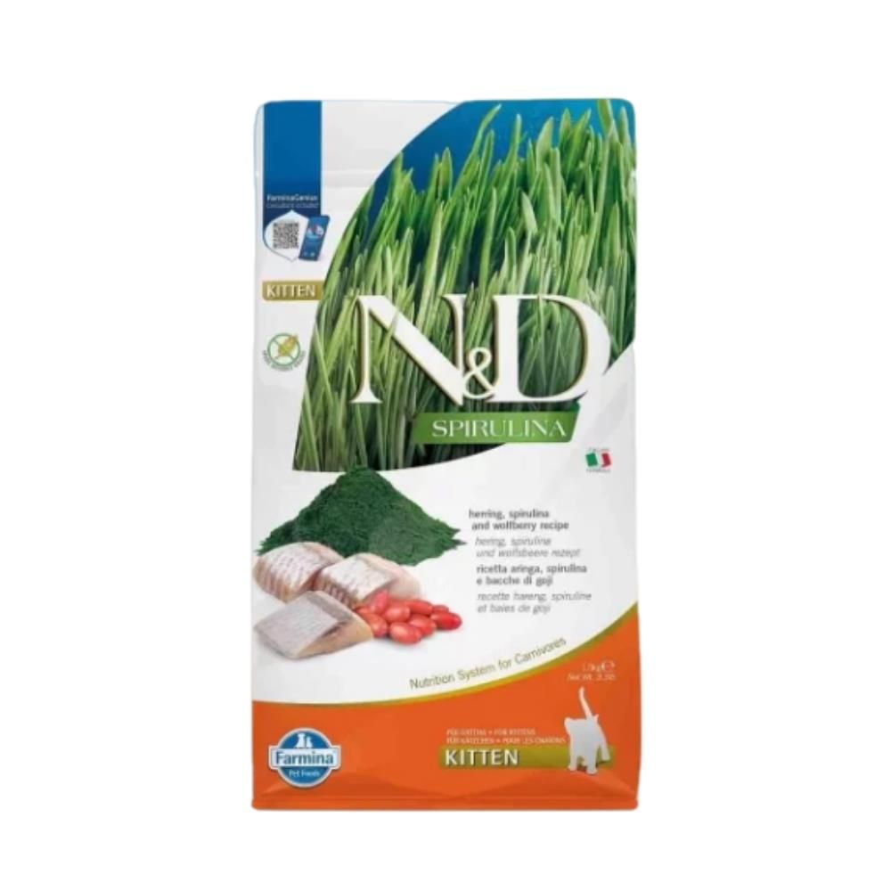 N&D Spirulina Ringa Balıklı Tahılsız Yavru Kedi Maması 1,5kg