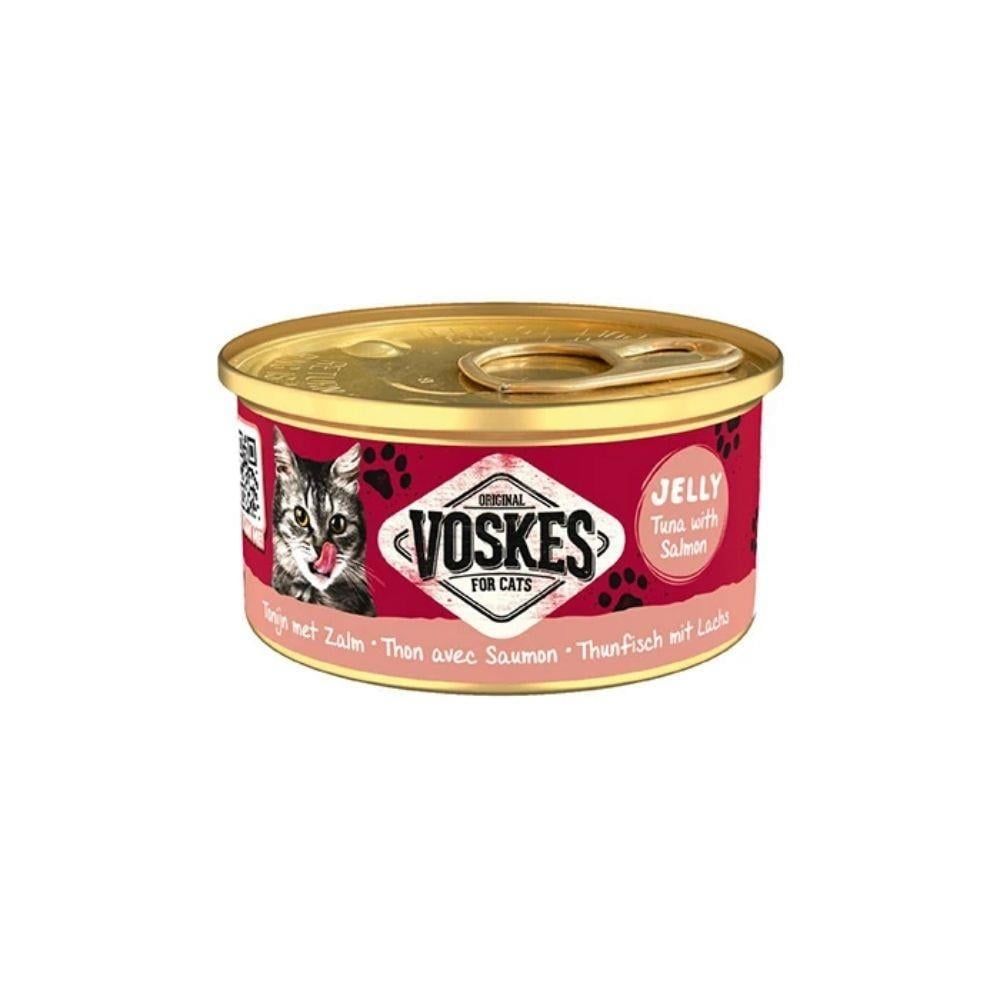 Voskes Jelly Ton ve Somon Balıklı Yetişkin Kedi Konservesi 85gr 24 Adet