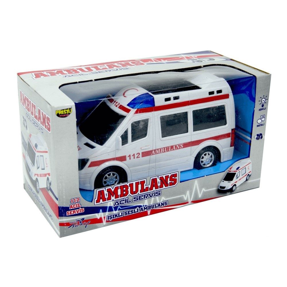  Pilli Sesli ışıklı  112 Ambulans Oyuncak