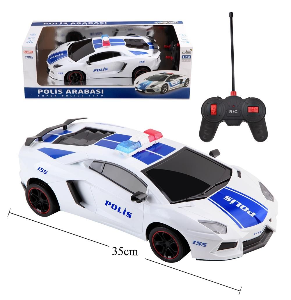  Toy-13 Uzaktan Kumandalı Usb Şarjlı Işıklı Polis Arabası 35 cm