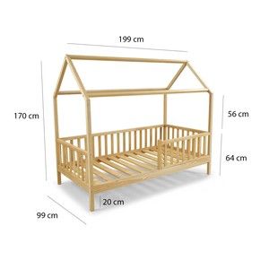  Montessorı  Ev Yatak 90 X 190 Çam Ağacı