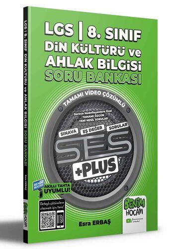 2022 LGS 8.Sınıf Din Kültürü ve Ahlak Bilgisi SES PLUS Soru Bankası Benim Hocam Yayınları