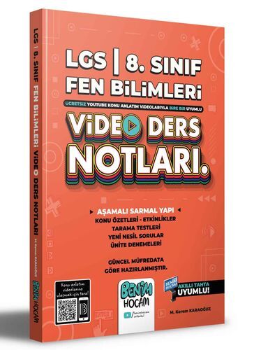 2022 LGS 8.Sınıf Fen Bilimleri Video Ders Notları (Konu Anlatımı) Benim Hocam Yayınları