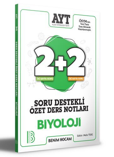 Benim Hocam Yayınları AYT Biyoloji 2+2 Soru Destekli Özet Ders Notları