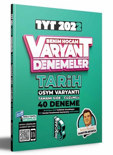 Benim Hocam Yayınları 2022 TYT Tarih Tamamı Video Çözümlü 40 Deneme Sınavı