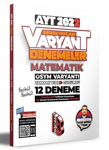 Benim Hocam Yayınları 2022 AYT Matematik Tamamı Video Çözümlü 12 Deneme Sınavı