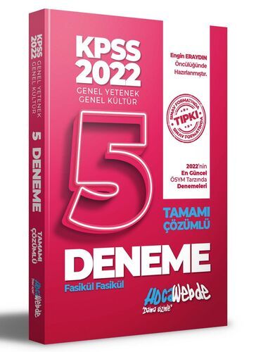 Hocawebde Yayınları 2022 KPSS Genel Yetenek Genel Kültür Tamamı Çözümlü 5 Fasikül Deneme Sınavı