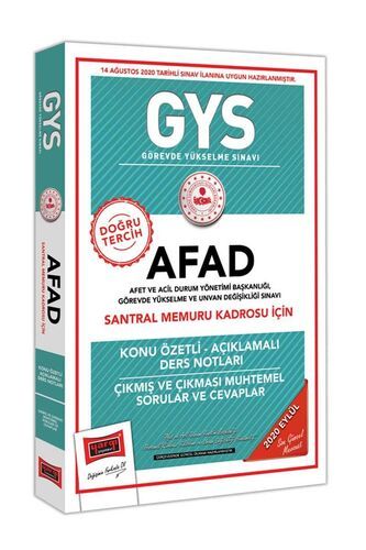 Yargı Yayınları GYS AFAD Santral Memuru Kadrosu İçin Konu Özetli Çıkmış ve Çıkması Muhtemel Sorular