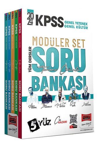 Yargı Yayınları 2024 KPSS 5Yüz Ekibi GK-GY Tüm Dersler Tamamı Çözümlü Soru Bankası Modüler Set