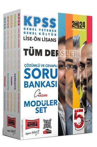 Yargı Yayınları 2024 KPSS Lise Ön Lisans 5Yüz Ekibi GK-GY Tüm Dersler Çözümlü ve Cevaplı Modüler Soru Bankası Seti