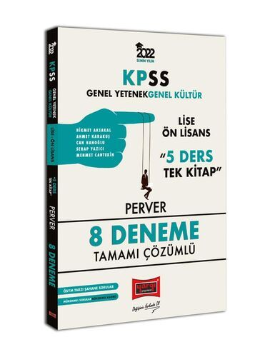 Yargı Yayınları 2022 KPSS GY GK Lise Ön Lisans 5 Ders Tek Kitap Perver Tamamı Çözümlü 8 Deneme