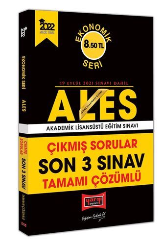 Yargı Yayınları 2022 ALES Ekonomik Seri Tamamı Çözümlü Son 3 Sınav Çıkmış Sorular