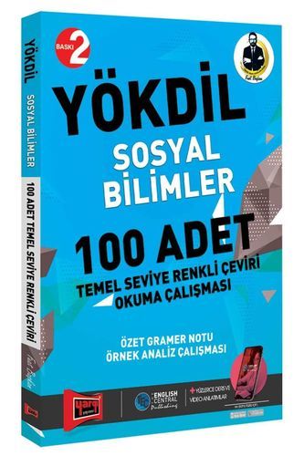 Yargı Yayınları YÖKDİL Sosyal Bilimler 100 Adet Temel Seviye Renkli Çeviri Okuma Çalışması