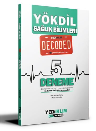 Yediiklim Yayınları YÖKDİL Sağlık Bilimleri Decoded 5 Deneme