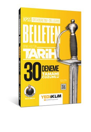 Yediiklim Yayınları KPSS Ortaöğretim Ön Lisans Genel Kültür Belleten Tarih Tamamı Çözümlü 30 Deneme