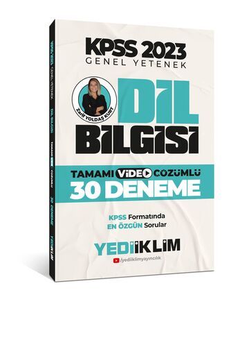 Yediiklim Yayınları 2023 KPSS Genel Yetenek Dil Bilgisi Tamamı Video Çözümlü 30 Deneme