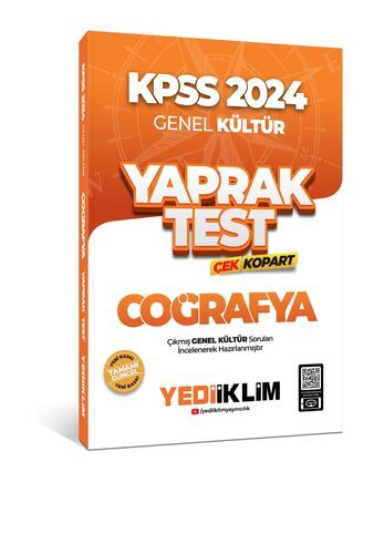 Yediiklim Yayınları 2024 KPSS Genel Kültür Coğrafya Çek Kopart Yaprak Test