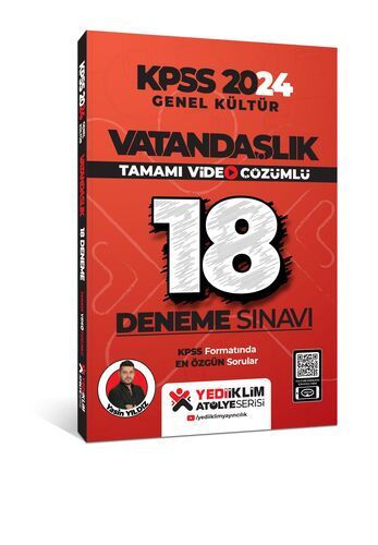 Yediiklim Yayınları Kpss 2024 Genel Kültür Vatandaşlık Tamamı Video Çözümlü 18 Deneme Sınavı