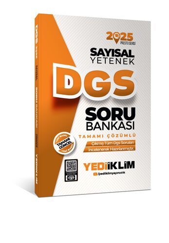 Yediiklim Yayınları 2025 DGS Sayısal Yetenek Tamamı Çözümlü Soru Bankası