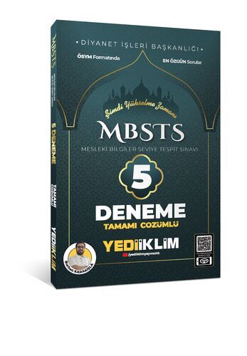 Yediiklim Yayınları 2025 MBSTS Mesleki Bilgiler Seviye Tespit Sınavı Tamamı Çözümlü 5 Deneme