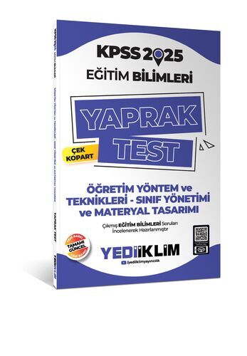 Yediiklim Yayınları 2025 KPSS Eğitim Bilimleri Öğretim Yöntem ve Teknikleri Çek Kopart Yaprak Test