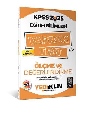 Yediiklim Yayınları 2025 KPSS Eğitim Bilimleri Ölçme ve Değerlendirme Çek Kopart Yaprak Test