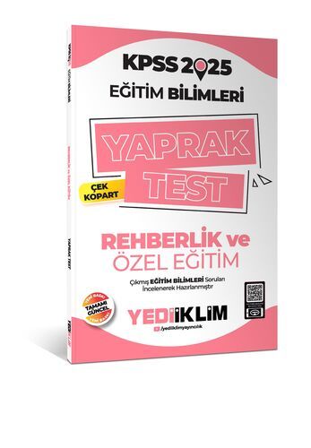 Yediiklim Yayınları 2025 KPSS Eğitim Bilimleri Rehberlik ve Özel Eğitim Çek Kopart Yaprak Test