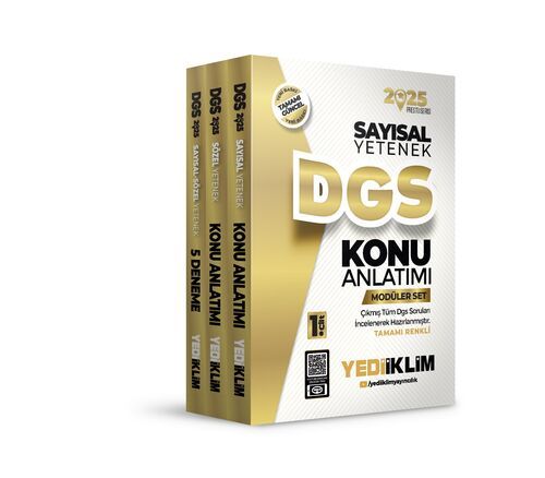 Yediiklim Yayınları 2025 DGS Modüler Set(Sayısal Bölüm-Sözel Bölüm-Deneme)