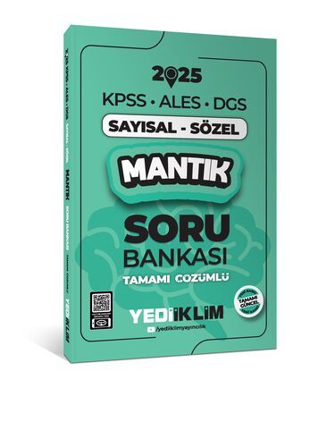 Yediiklim Yayınları 2025 KPSS ALES DGS Sayısal-Sözel Mantık Tamamı Çözümlü Soru Bankası